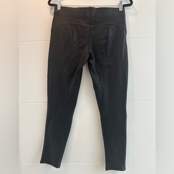 Democracy Black Faux Leather Pants w/ Zipper Details Winter Chic Edgy Designer 6 - Picture 10 of 12